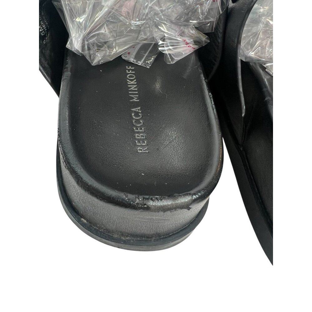 Rebecca Minkoff Women's Vachel Slides US 7,5 M Black Leather Sandals - Picture 9 of 12